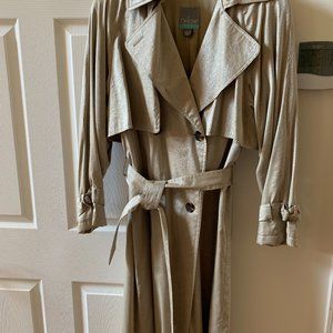 Vintage DRIZZLE Trench Coat - Saks Fifth Avenue - sparkly fabric, Size 8